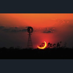 Partial Solar Eclipse Over Sundown, TX Partial Solar Eclipse Over Sundown, TX